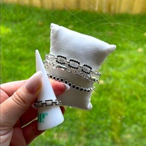 BP MATCHING SET Black Onyx Bracelet and Ring Sz10 Set - Linked in Love RBP5659